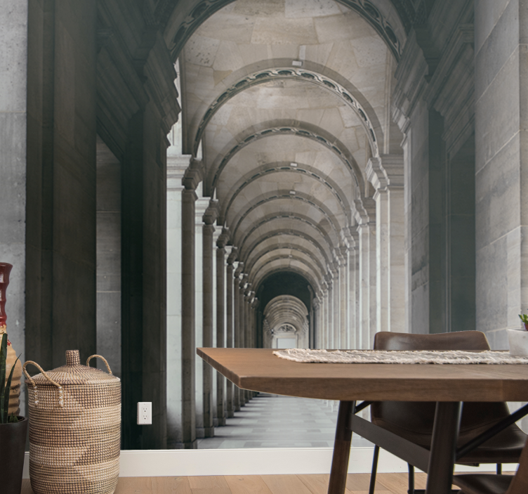 Mural ciudad arcos arquitectónicos en perspectiva - TenVinilo