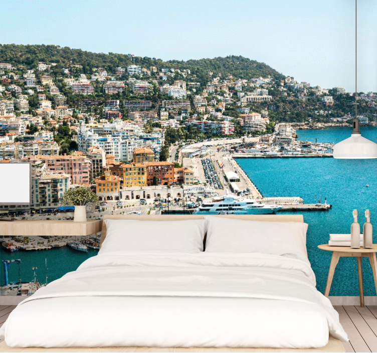 Mural ciudad vista costera de la ciudad - TenVinilo