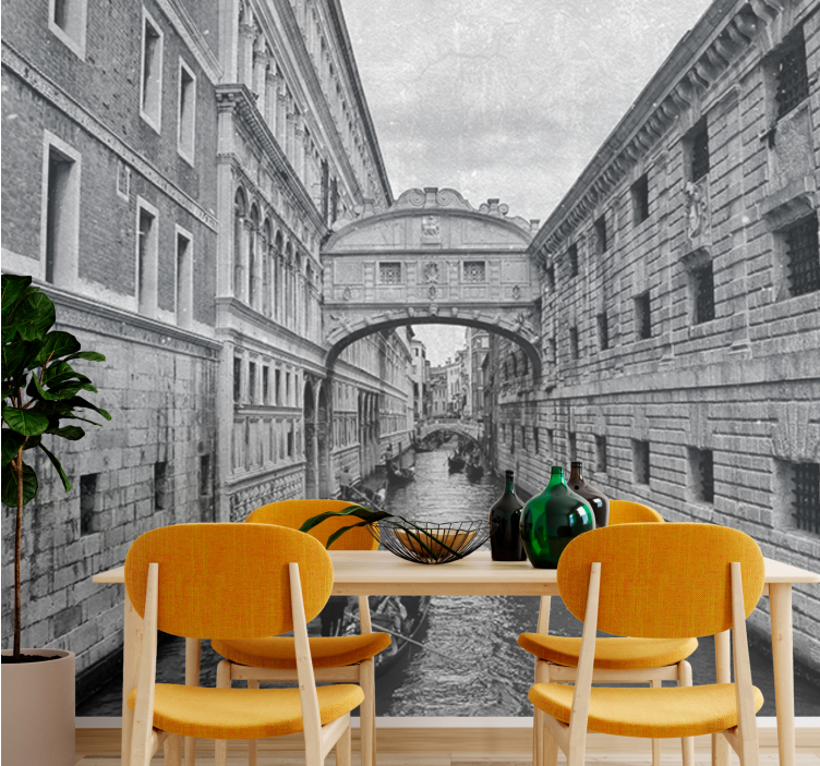 Mural ciudad vista del canal veneciano - TenVinilo