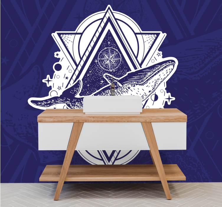 Mural de animales diseño de ballena majestuosa - TenVinilo