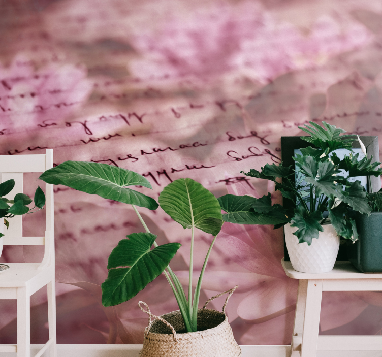 Mural de flores delicada escritura floral - TenVinilo