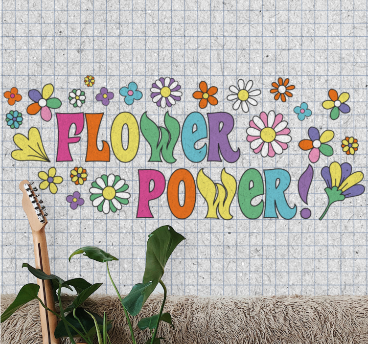 Mural de flores diseño poder floral - TenVinilo