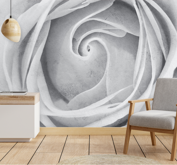 Mural de flores espiral de rosas elegante - TenVinilo