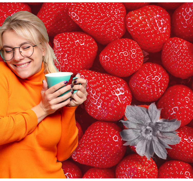 Mural de flores fresa y floración - TenVinilo