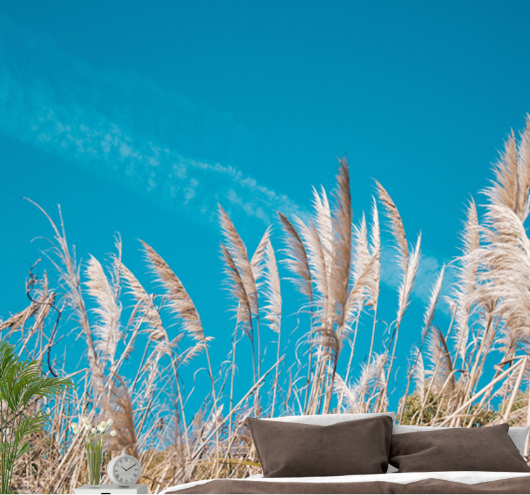 Mural de flores hierbas de la pampa tranquilidad - TenVinilo