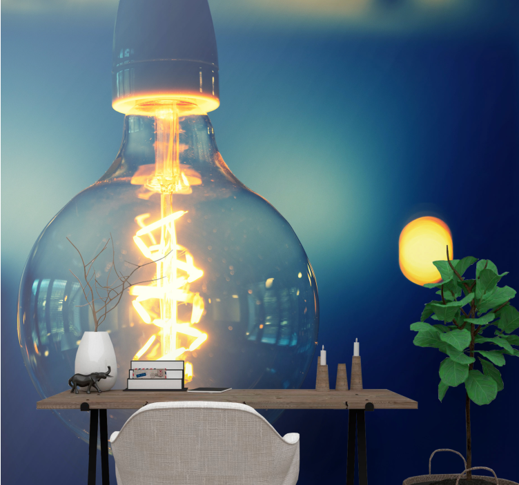 Mural de frases lámpara elegante - TenVinilo