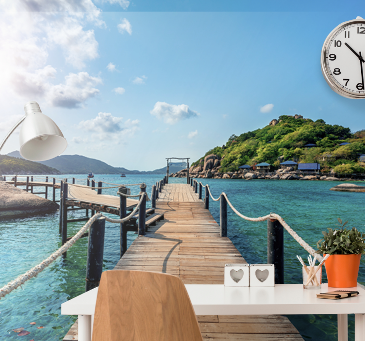 Fotomural mar Camino de la orilla del mar con cuerdas - TenVinilo