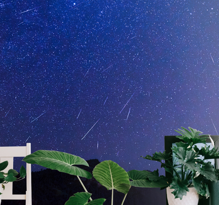 Mural de montañas cometas celestiales nocturnos - TenVinilo