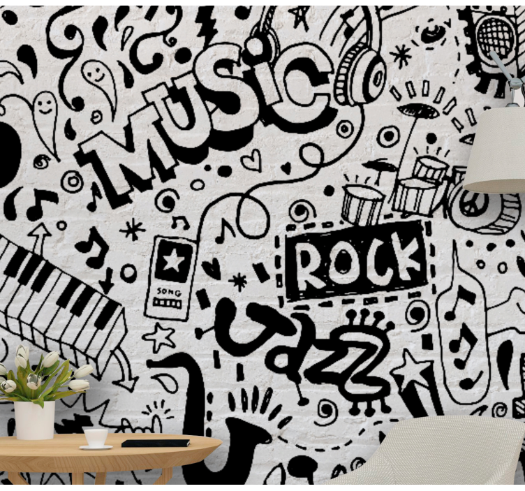Mural de música arte de vibras musicales - TenVinilo