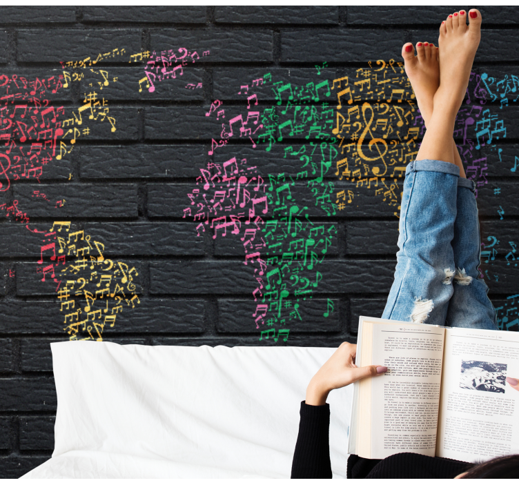 Mural de música mapa del mundo musical - TenVinilo