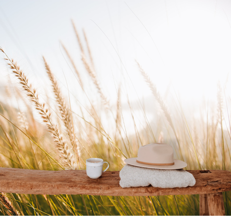 Mural de naturaleza brisa de hierbas suaves - TenVinilo