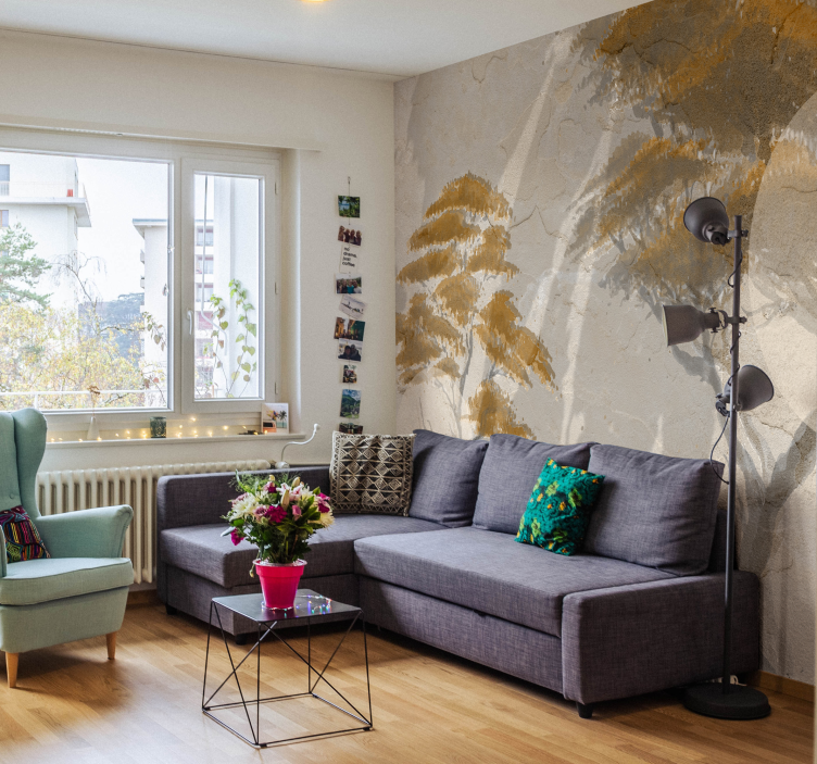 Mural para salón elegantes siluetas de árboles - TenVinilo