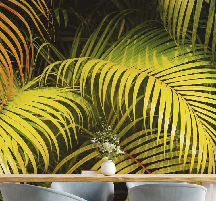 Mural de naturaleza exhibición de vegetación exuberante - TenVinilo