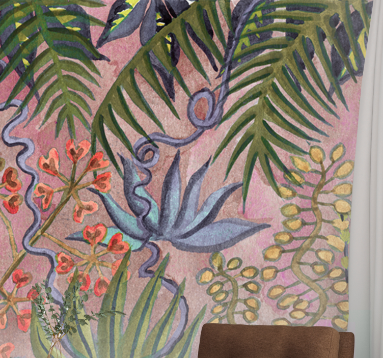 Mural de naturaleza exposición de flora tropical - TenVinilo