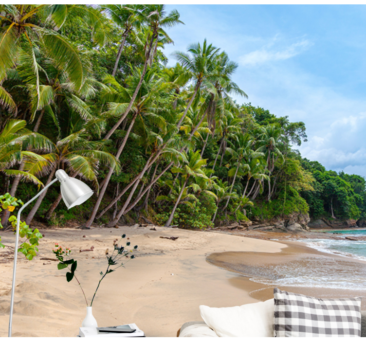 Mural de naturaleza oasis tropical costero - TenVinilo