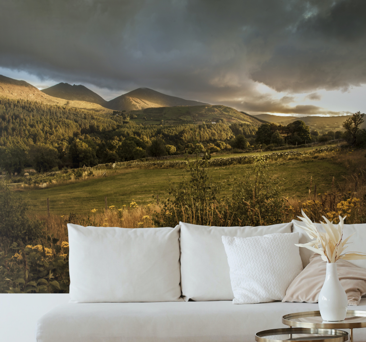 Mural de naturaleza paisaje montañés sereno - TenVinilo