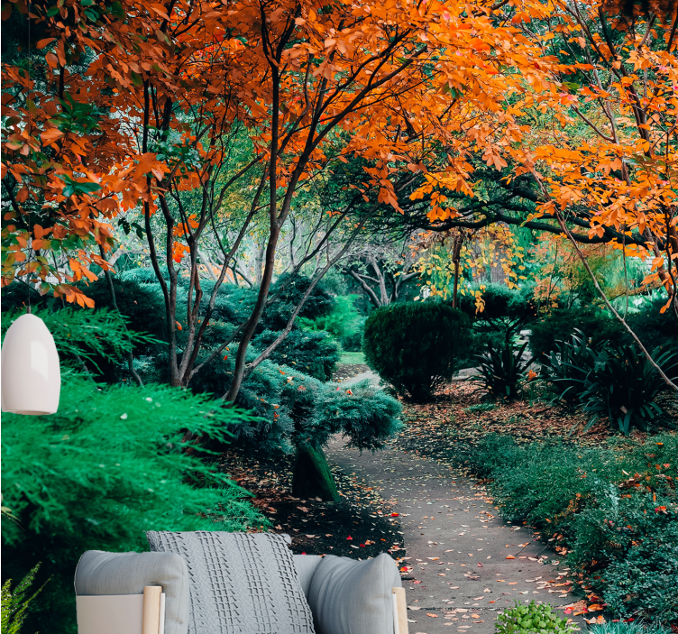 Mural de naturaleza sendero entre árboles - TenVinilo