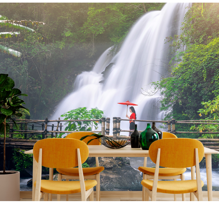 Mural de paisajes cascada serena - TenVinilo