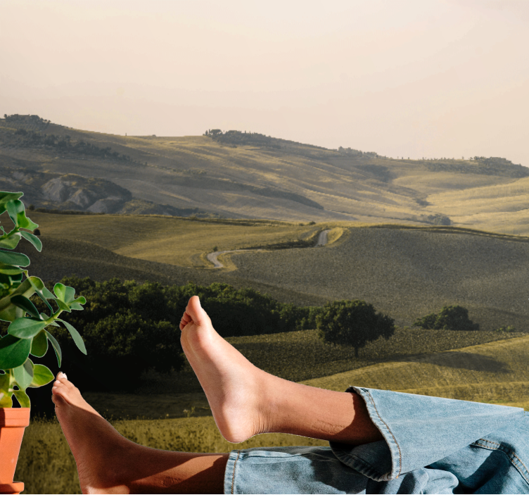 Mural de paisajes colinas onduladas - TenVinilo