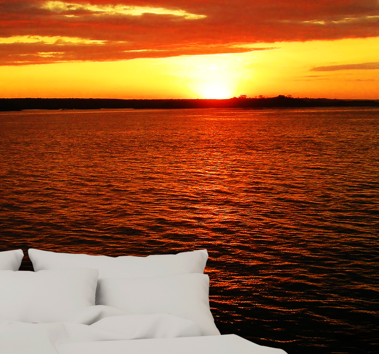 Mural de paisajes crepúsculo sobre el océano - TenVinilo