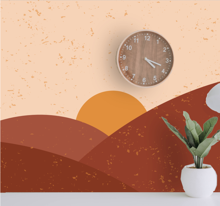 Mural de paisajes crepúsculo sobre picos - TenVinilo