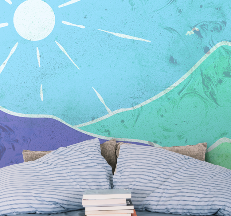 Mural de paisajes escena de paisaje montañoso - TenVinilo