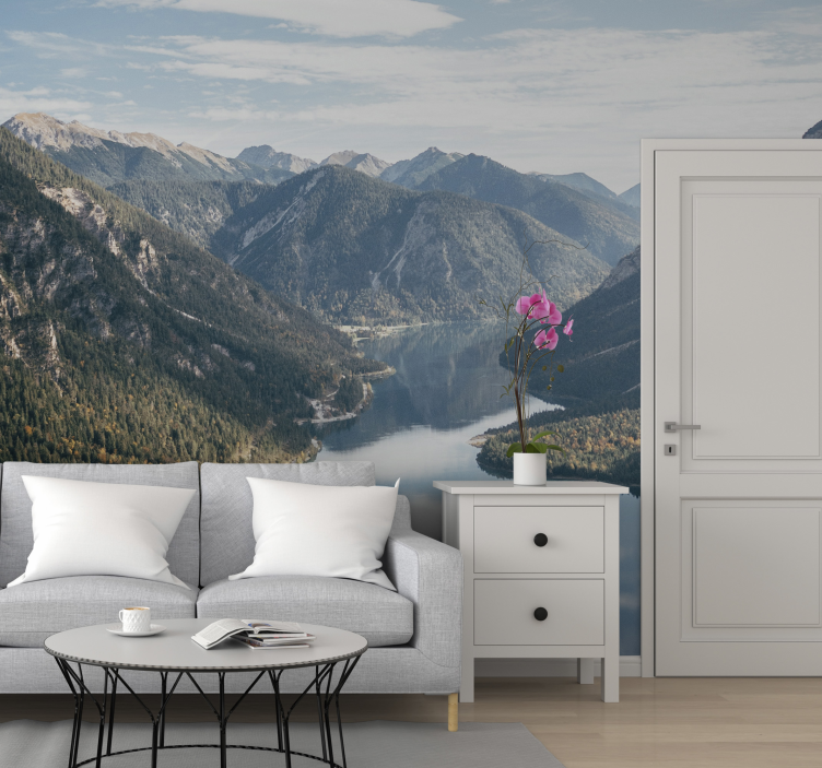 Mural de paisajes majestuosa vista de la montaña - TenVinilo