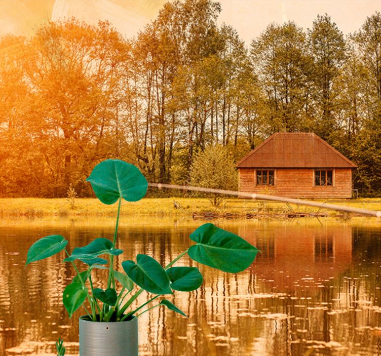 Mural de paisajes serena vista al lago - TenVinilo