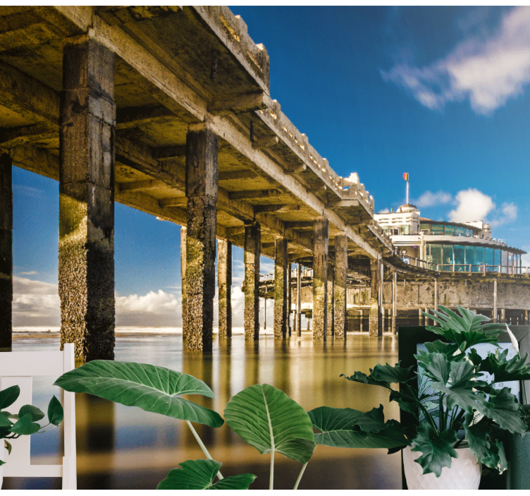 Mural de paisajes serenidad del muelle costero - TenVinilo