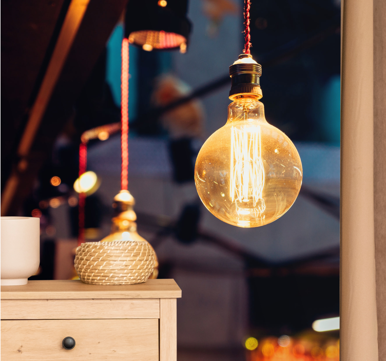 Mural de texturas lámpara de luz vintage - TenVinilo