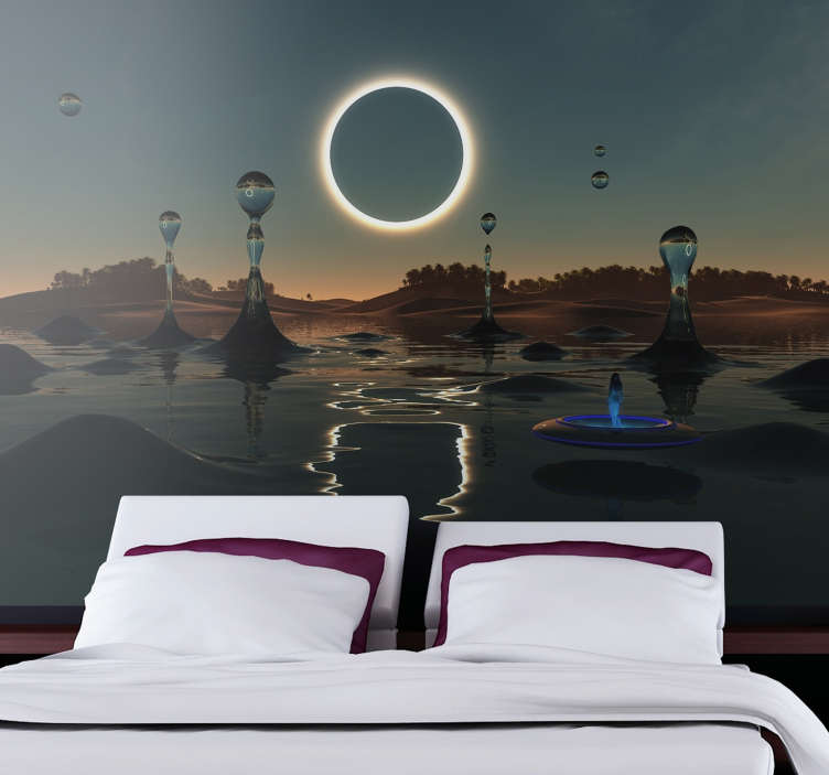 Mural del espacio escena de agua celestial - TenVinilo