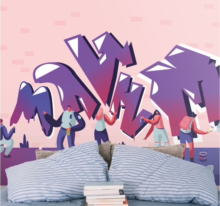 Mural graffiti arte de expresión urbana creativa - TenVinilo