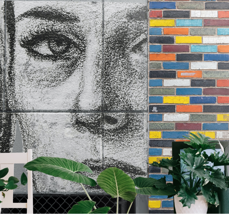 Mural graffiti retrato urbano Único - TenVinilo