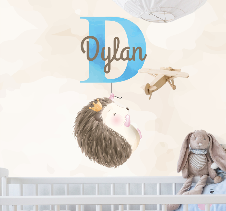 Mural infantil diseño de erizo adorable - TenVinilo