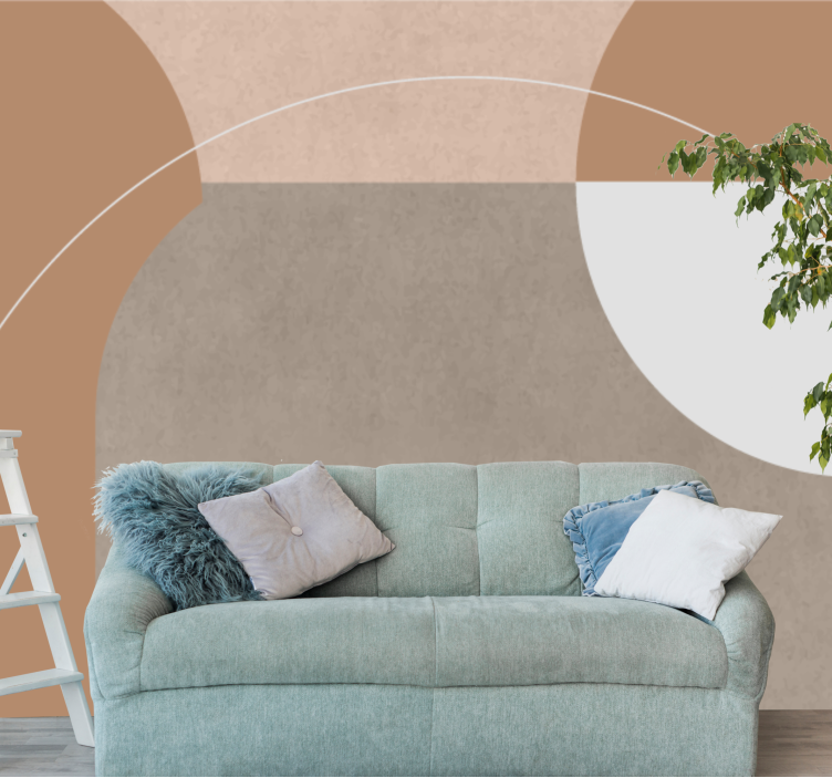 Mural moderno composición de formas geométricas - TenVinilo
