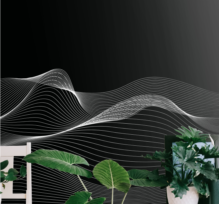 Mural moderno líneas elegantes y fluidas - TenVinilo