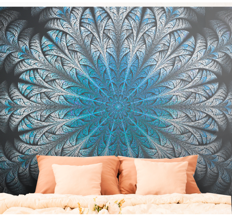 Mural moderno motivo de hojas elaborado - TenVinilo