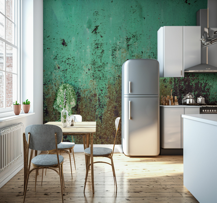 Fotomural texturas pared verde oxidada - TenVinilo