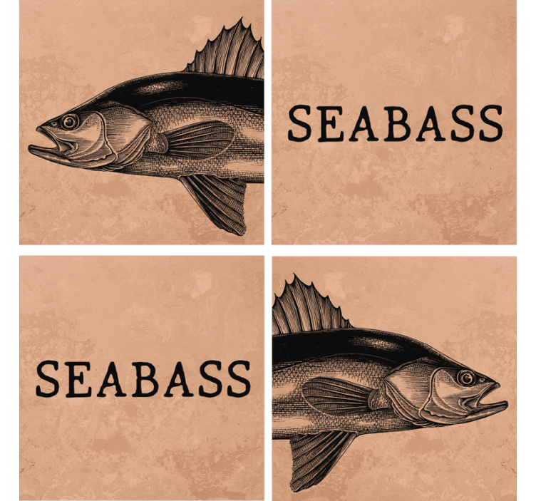 Portavasos personalizable arte de ilustración de seabass - TenVinilo