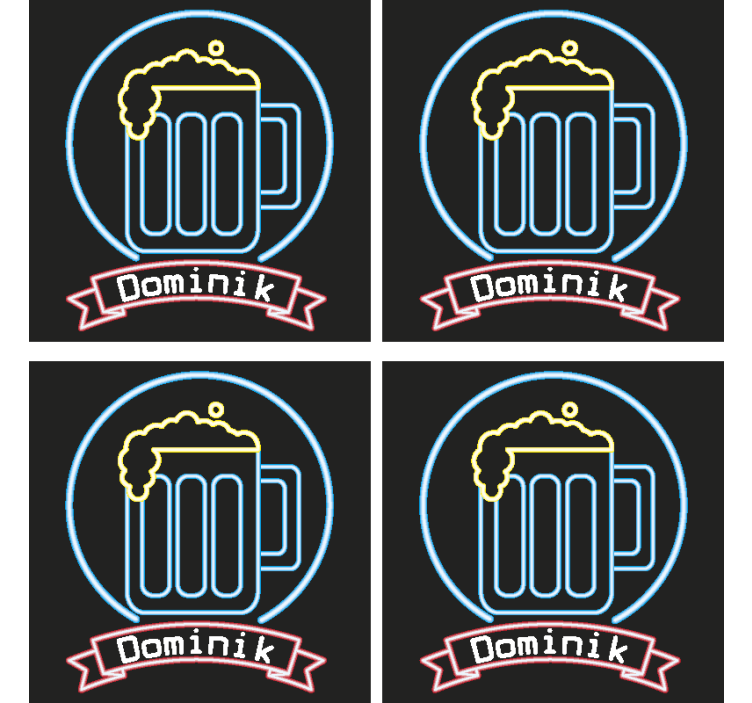 Posavasos cerveza luminoso con nombre - TenVinilo