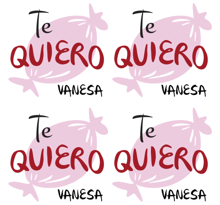 Posavasos frase te amo con nombre color rosa - TenVinilo