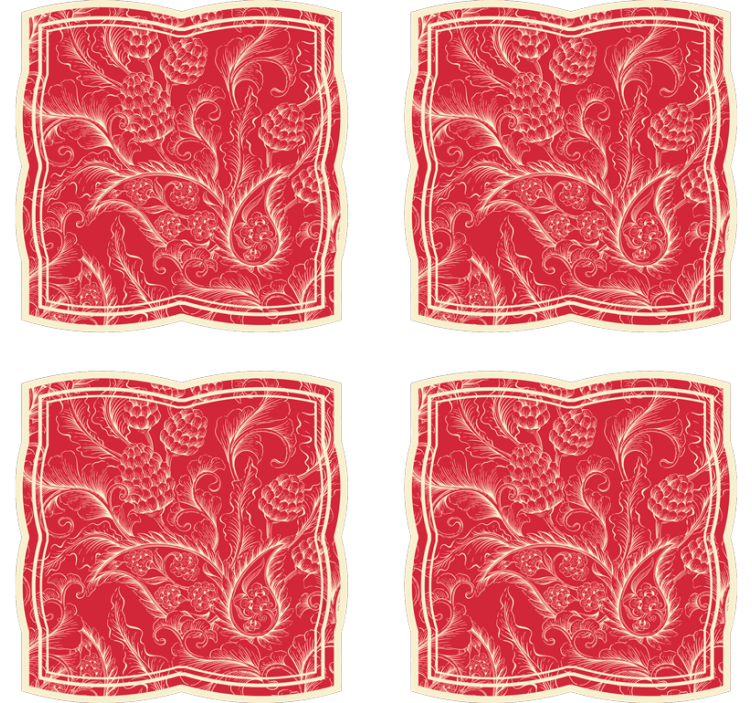 Portavasos patrón floral ornamental - TenVinilo