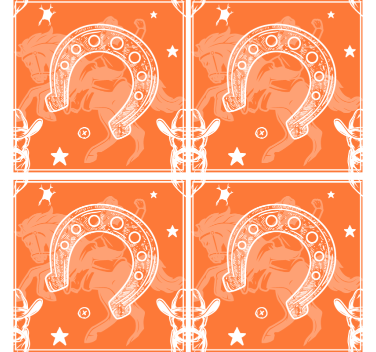 Posavasos cowboy patrón herradura naranja - TenVinilo