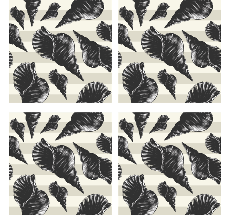 Portavasos elegantes patrones de conchas - TenVinilo