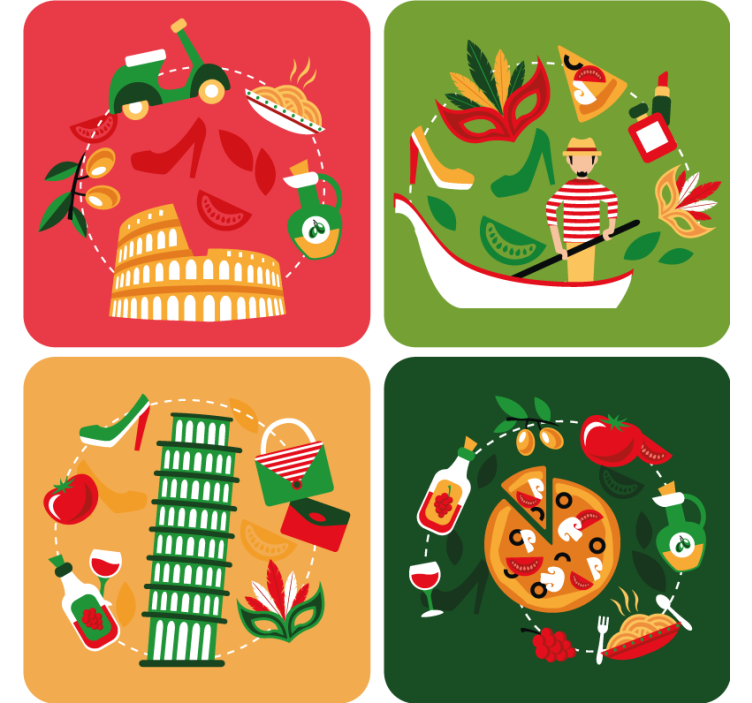 Portavasos frikis viaje culinario italiano - TenVinilo