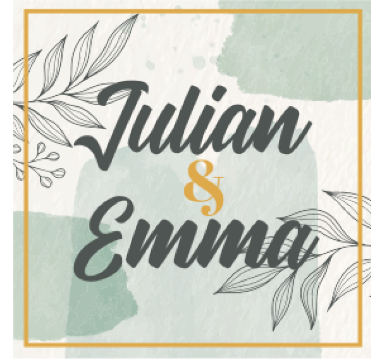 Portavasos boda diseño de nombre personalizado - TenVinilo