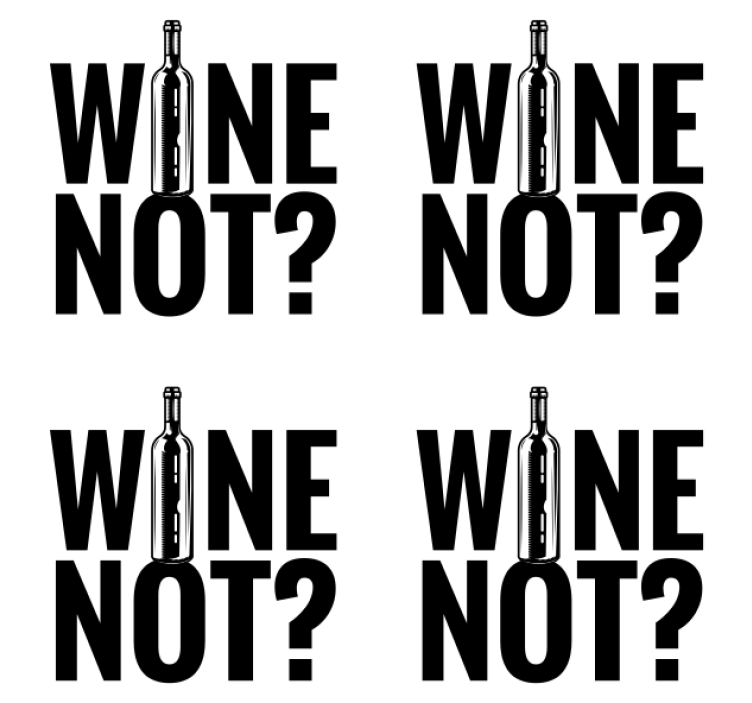 Portavasos con frases frase divertida de botella de vino - TenVinilo