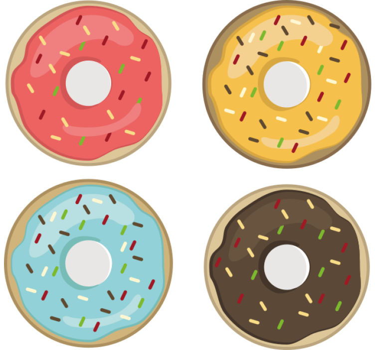 Portavasos frikis diseños de donuts coloridos - TenVinilo