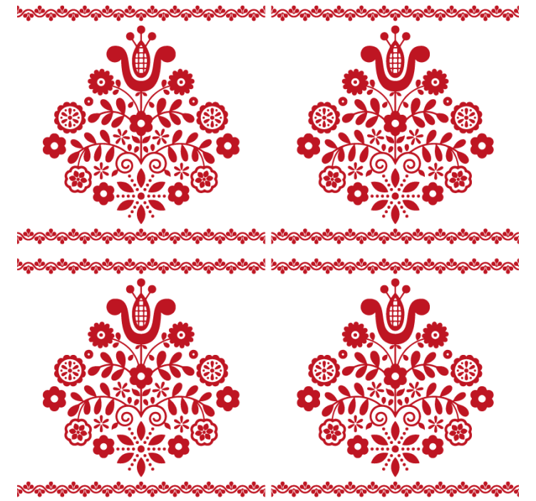 Portavasos motivo floral folclórico - TenVinilo