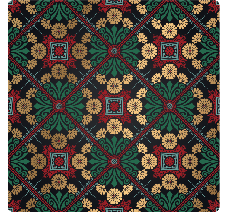 Portavasos hoja decorativa con patrón floral - TenVinilo